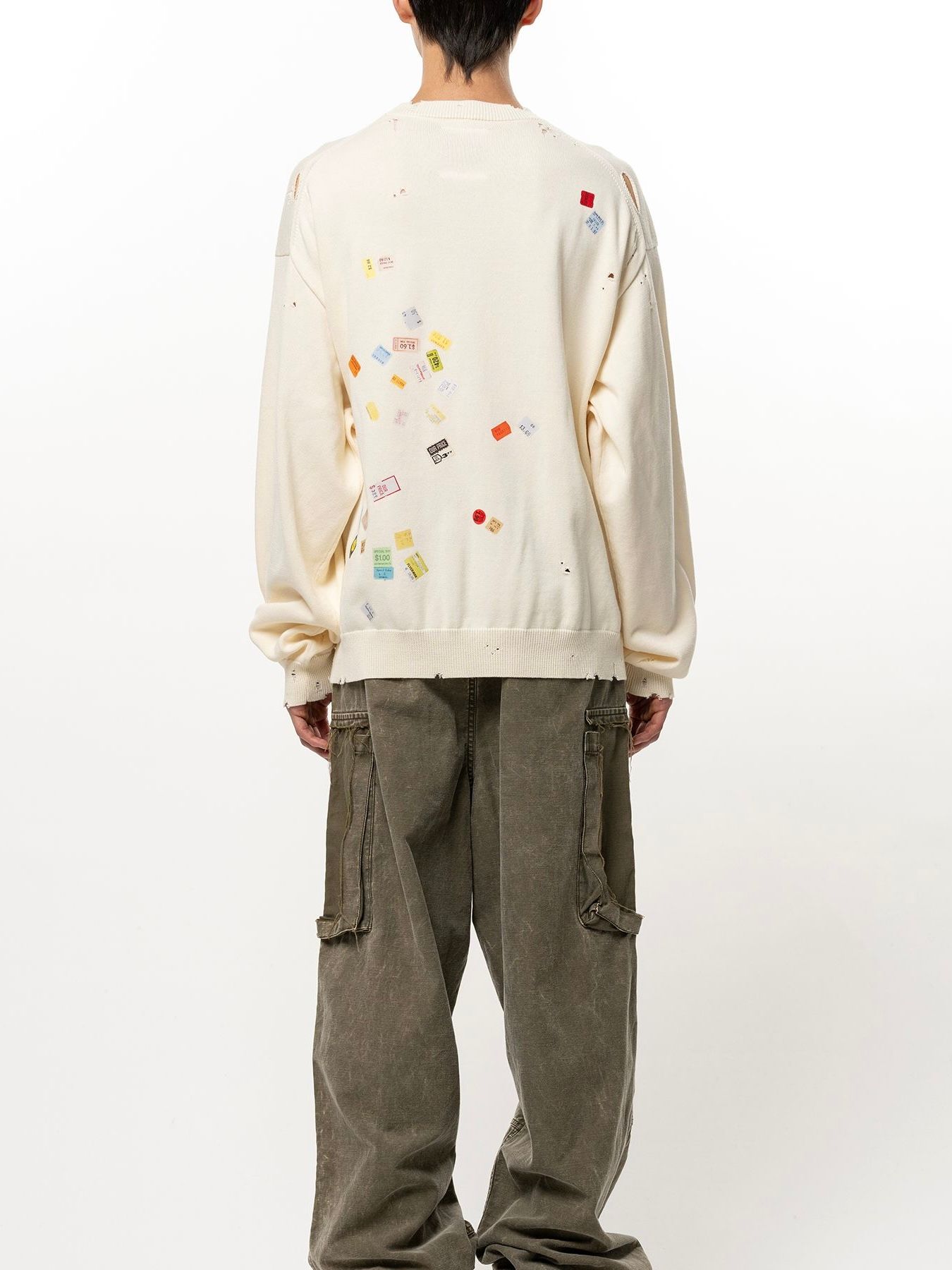 【26AW】 プライス ステッカー ニット プルオーバー / PRICE STICKER KNIT PO / ホワイト