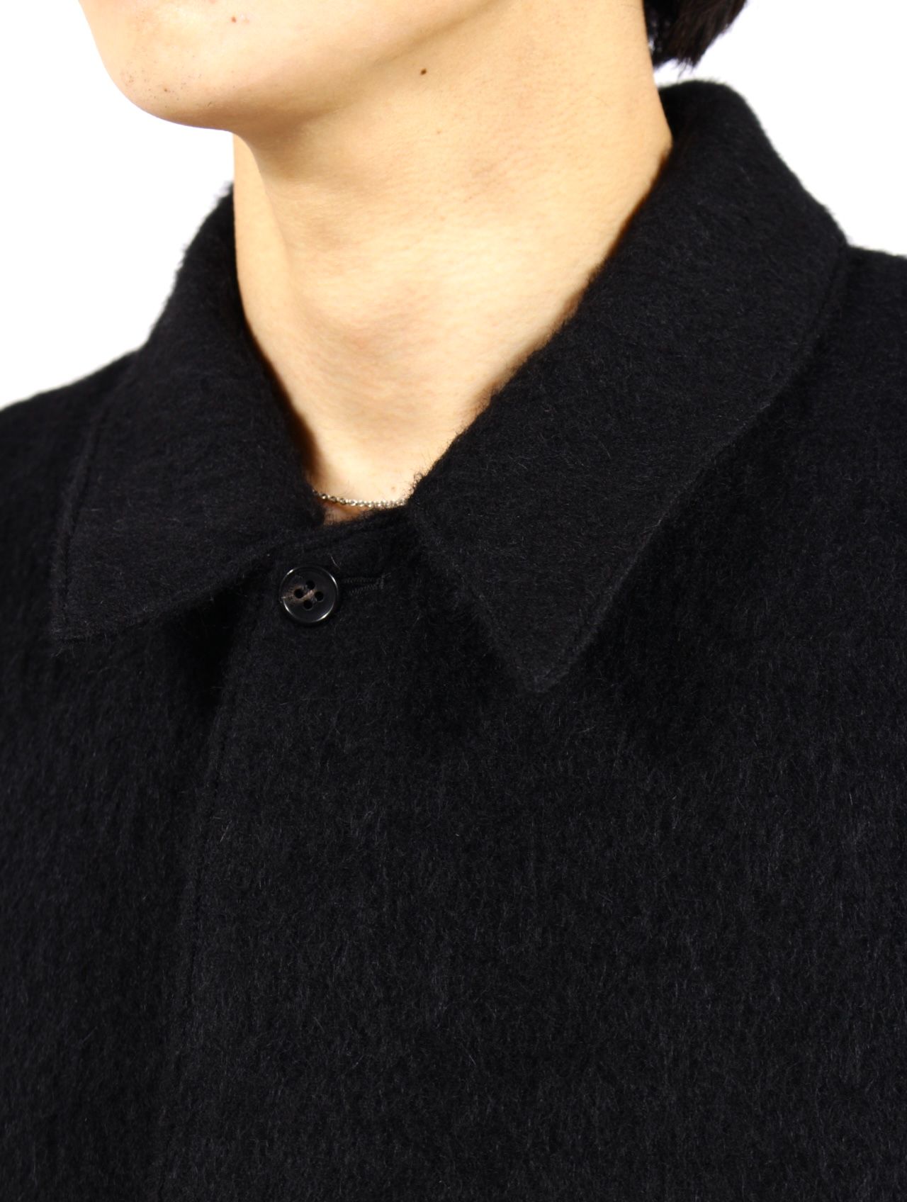 【25AW】アルパカ ステンカラー コート / ALPACA COAT / ブラック