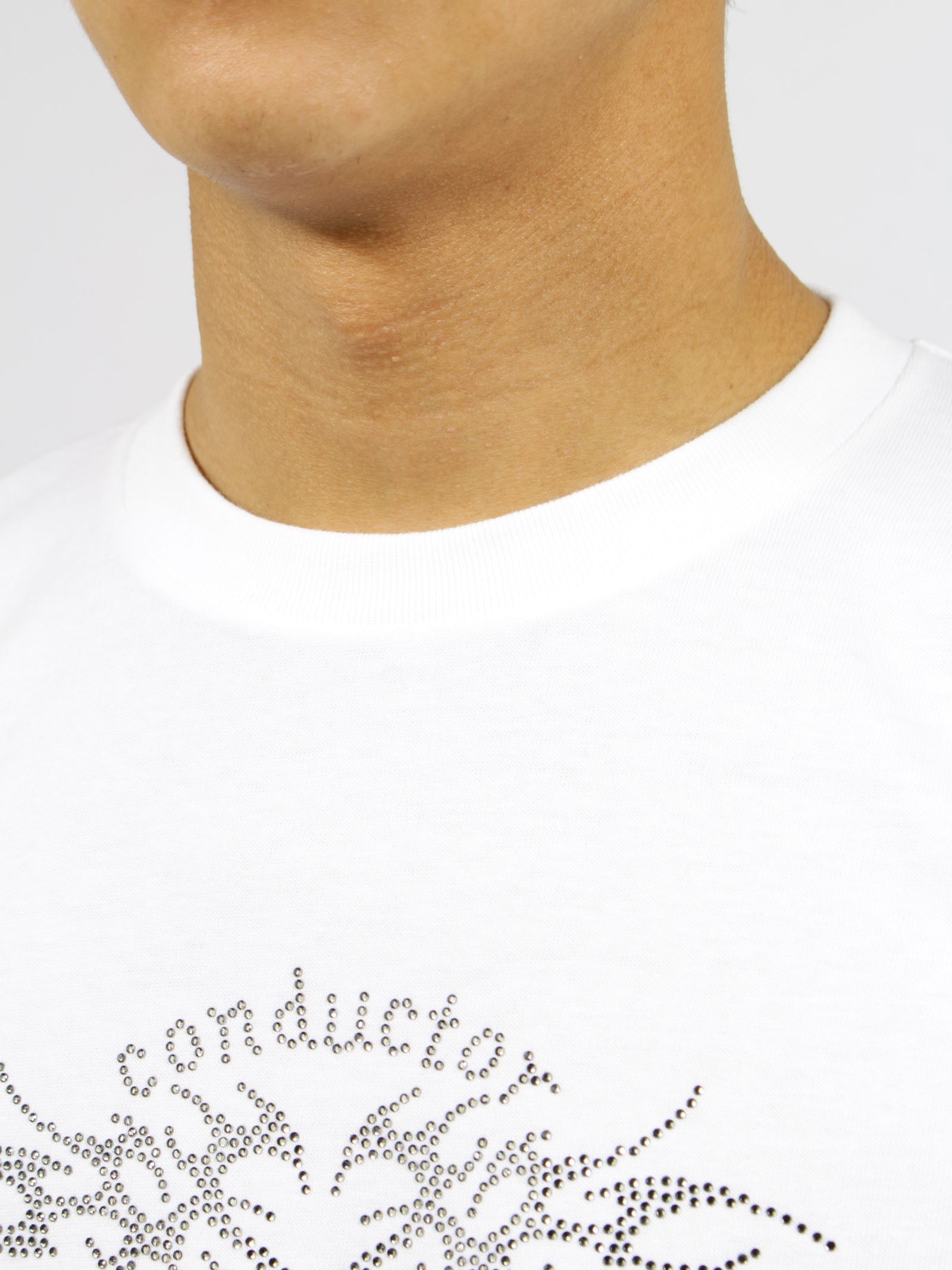 【26SS】ストーン デコレート ハート トライバル ミニ Tシャツ / STONE DECORATED HEART TRIBAL MINI T-SHIRT / ホワイト