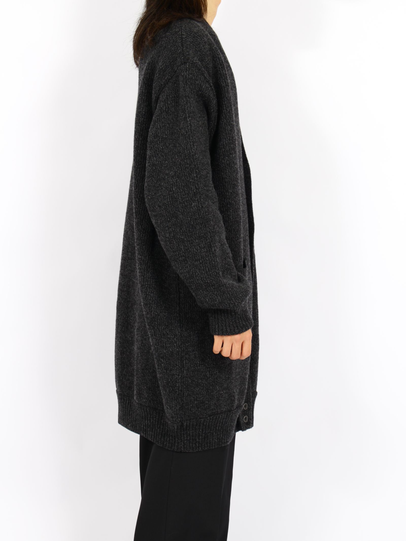 【26AW】ラムウール ヘビー ロング カーディガン / RAM WOOL HEAVY LONG CARDIGAN .16 / チャコール
