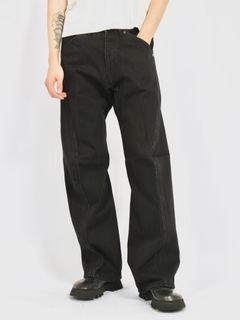 3D ツイステッド ジーンズ デニム パンツ / 3D TWISTED JEANS / FADED BLACK(ブラック)