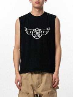 【26SS】"エアロ-カミヤ" スリーブレス Tシャツ ノースリーブ カットソー / "AERO-KMY" SLEVELESS T-SHIRT / ブラック
