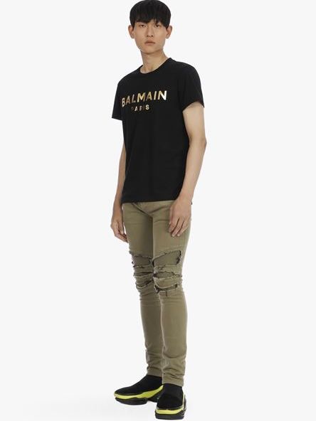 ロゴ 半袖Tシャツ / GOLD  FOIL LOGO T-SHIRTS / ブラック × ゴールド