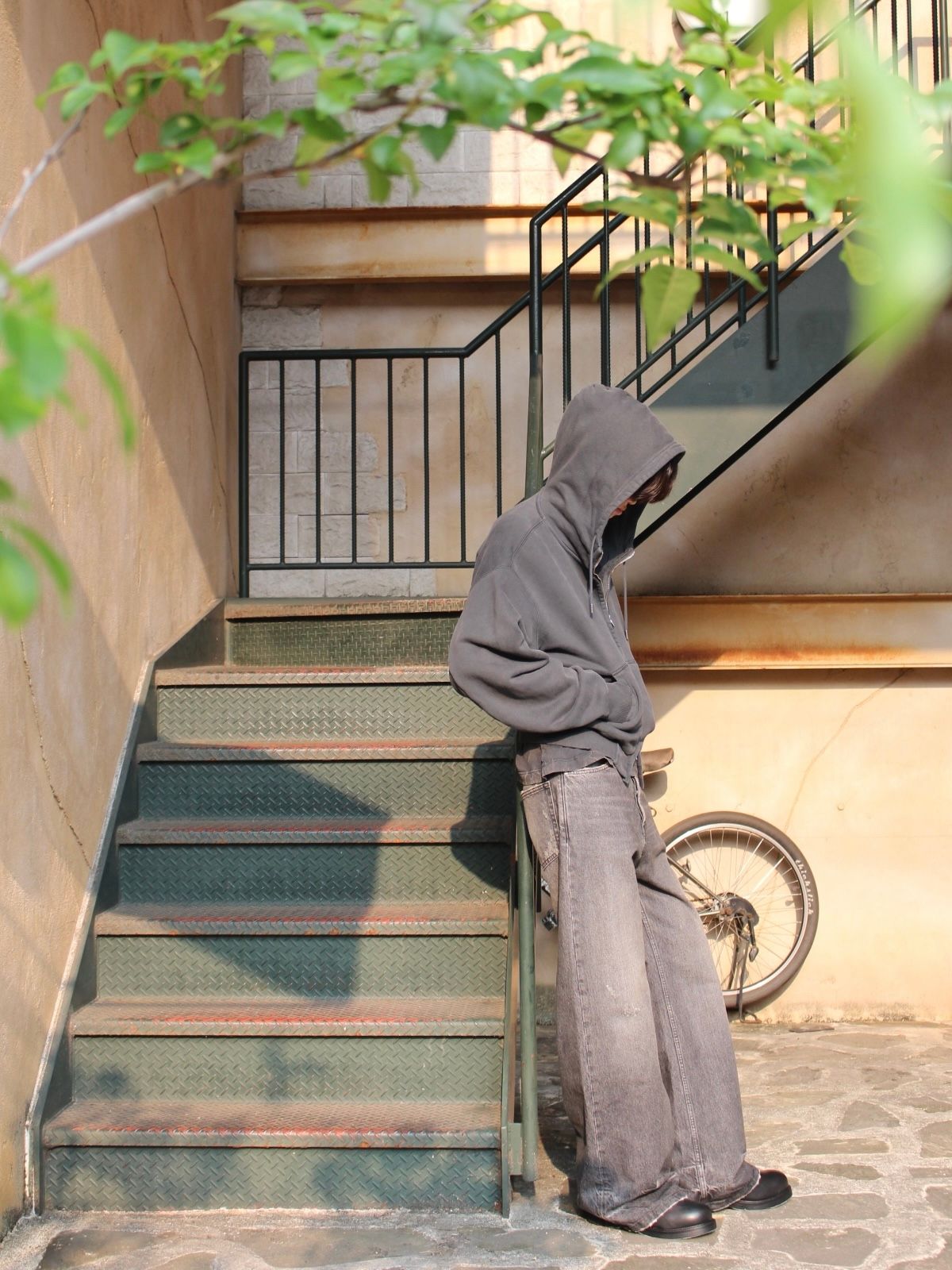 【25AW】バブルジップ フーディ パーカー / BUBBLE ZIP HOODIE / WASHED BLACK JERSEY(ウォッシュブラック)