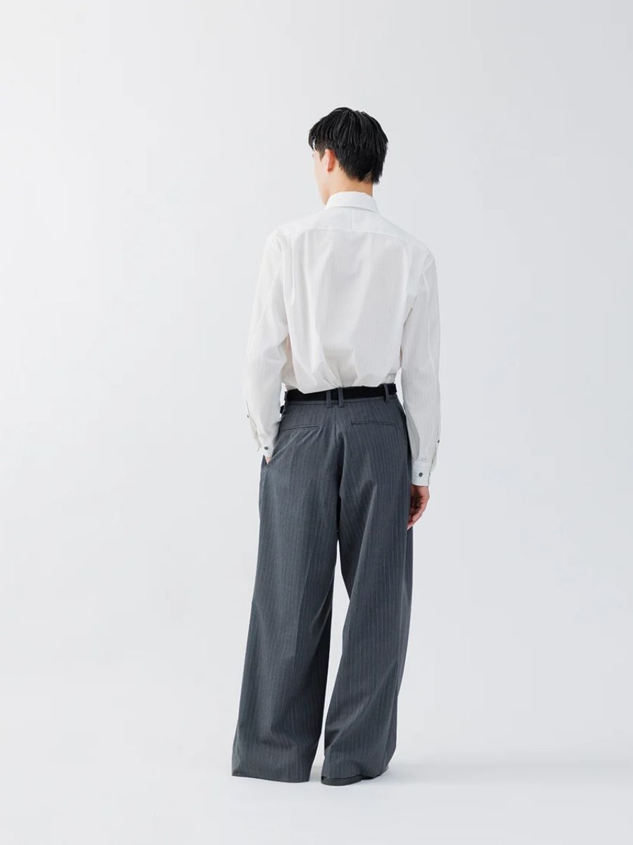 【26AW】 レギュラー フィット タブカラー シャツ ストライプ シャツ / REGULAR FIT TAB COLLAR SHIRT / ホワイト