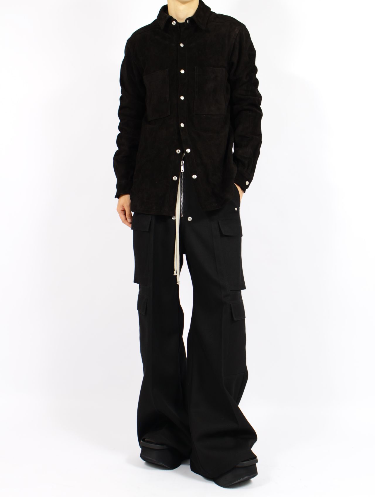 【25AW】レザー アウターシャツ / OUTERSHIRT / ブラック