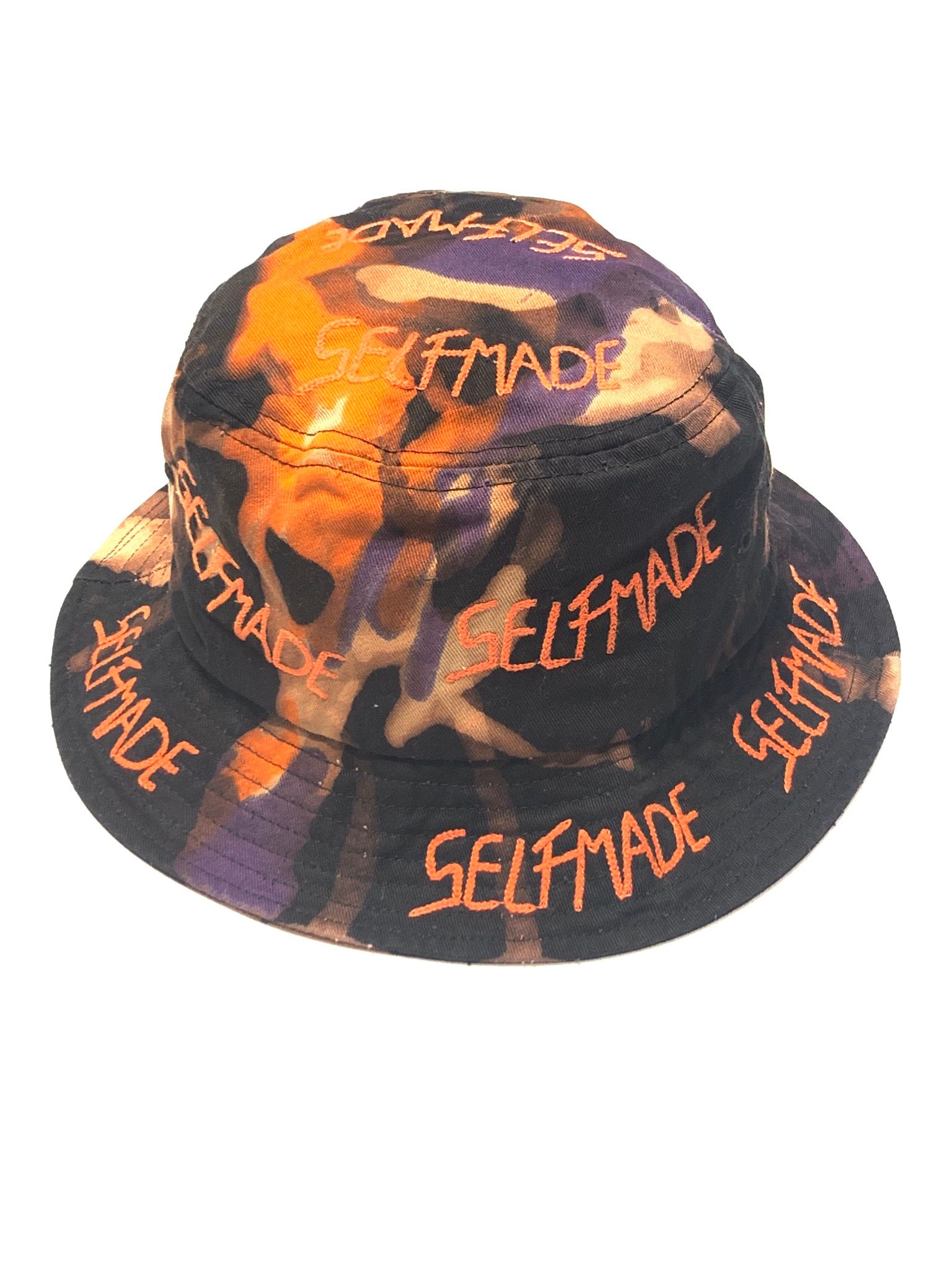 総ロゴ刺繍 バケットハット / ICONIC BUCKET HAT / ブラック × マルチ