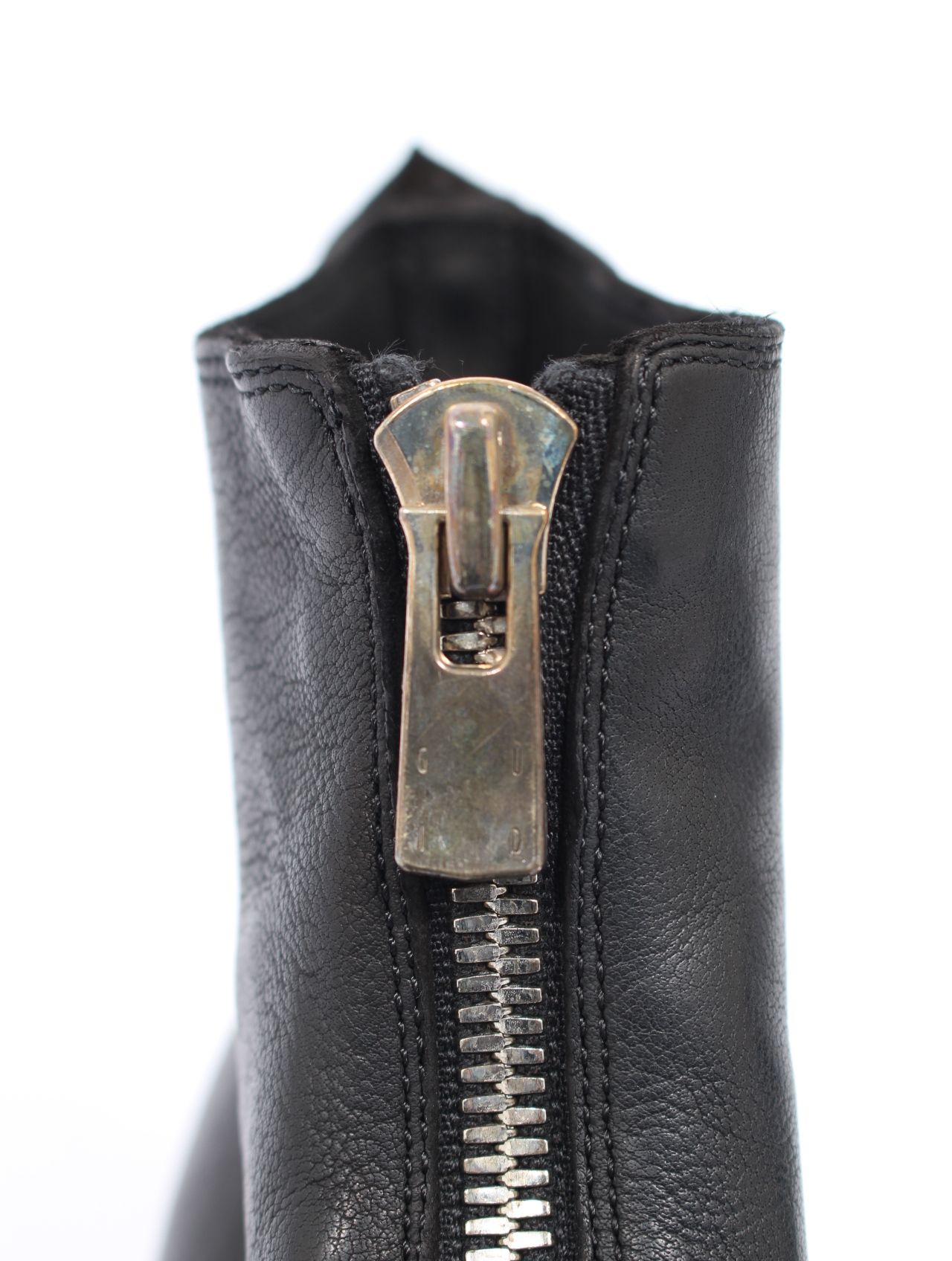子牛革 フロント ジップ ブーツ / BABY BUFFALO FRONT ZIP BOOTS / ブラック