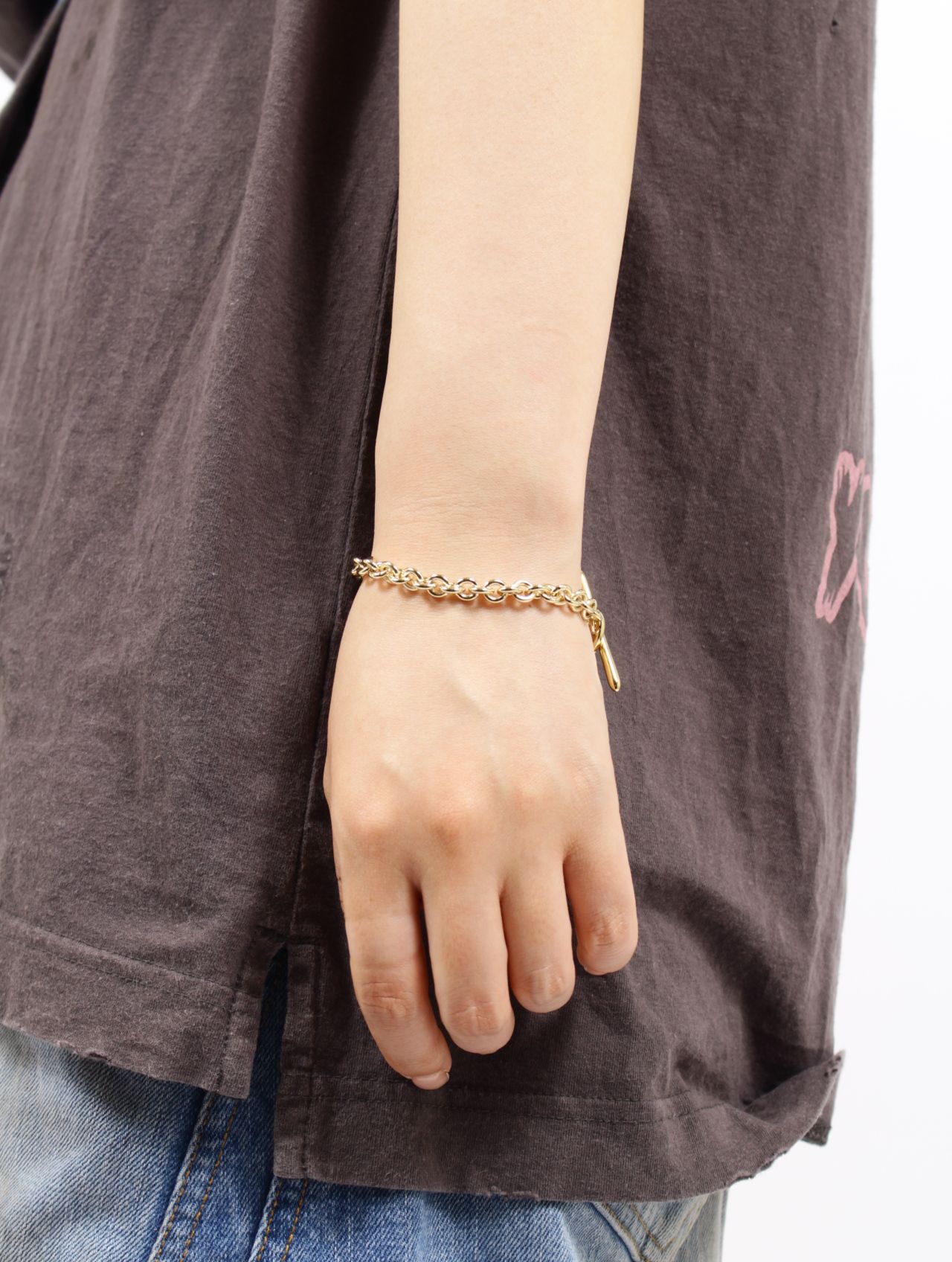 新品　BASICKS ハート　チェーン　ブレスレット　スモールリンク　ゴールド BASICKS - 【25AW】ハート ブレスレット / HEART BRACELET