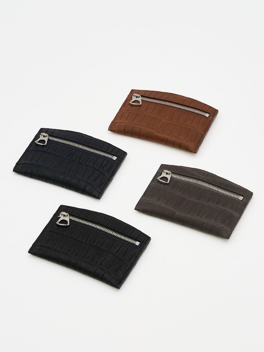 クリスティ スマート カード ウォレット  カリブ クロコダイルレザー / CRISTY SMART CARD WLT CARIB CROCO / ブラック