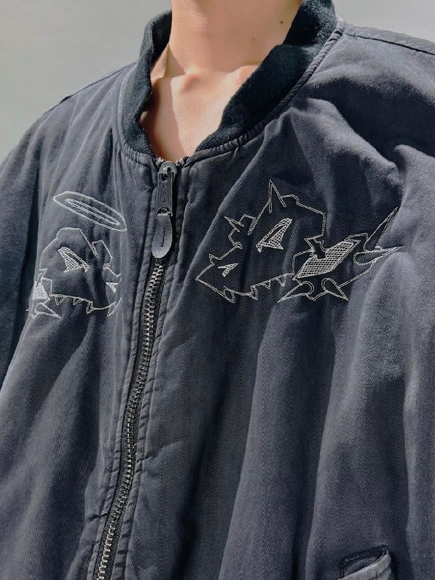 【25AW】スカル ドッグ オーバーサイズ MA-1 / SKULL DOG OVERSIZED MA-1 / ブラック