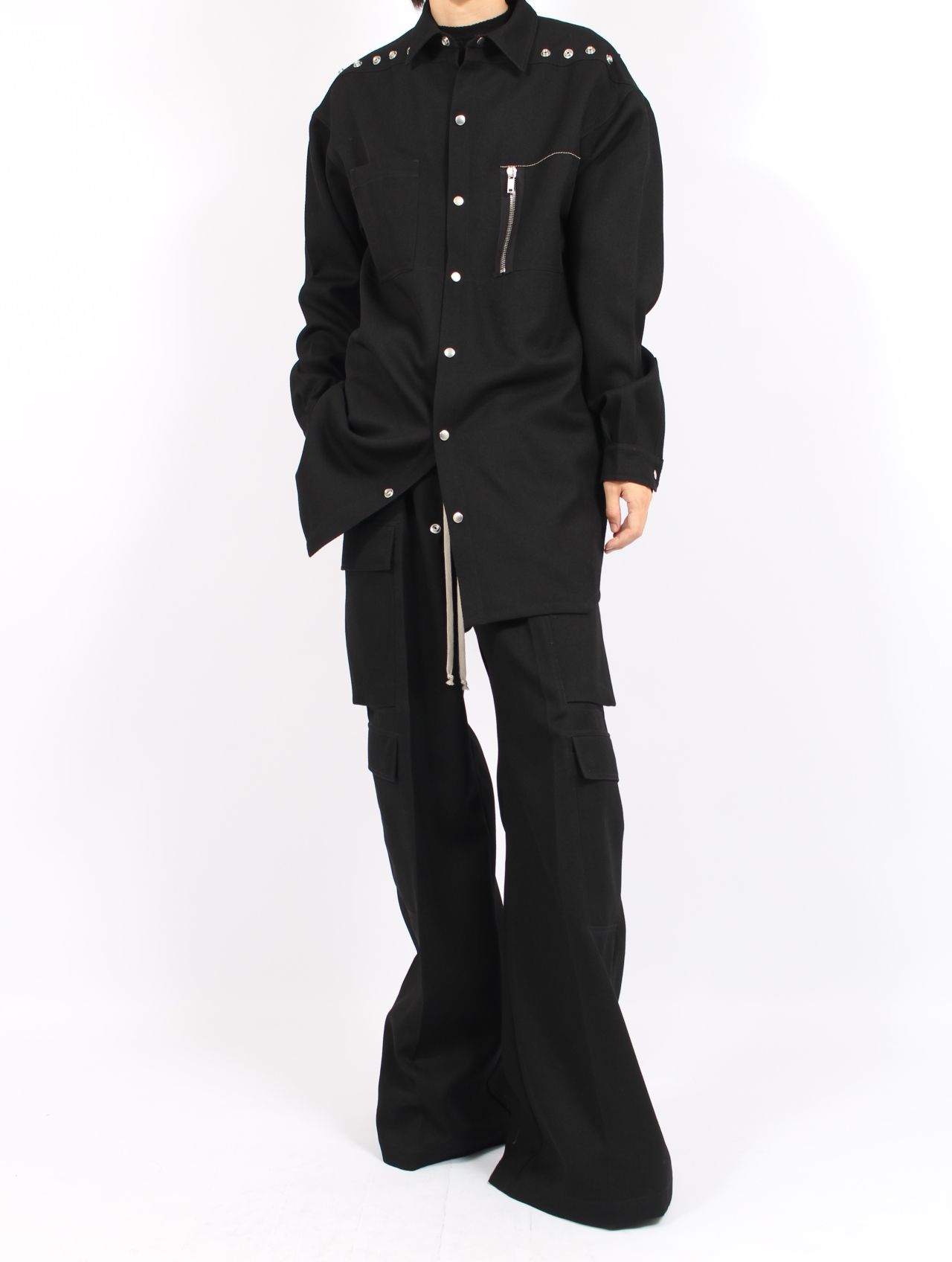 【25AW】オーバーサイズ アウターシャツ / OVERSIZED OUTERSHIRT / ブラック