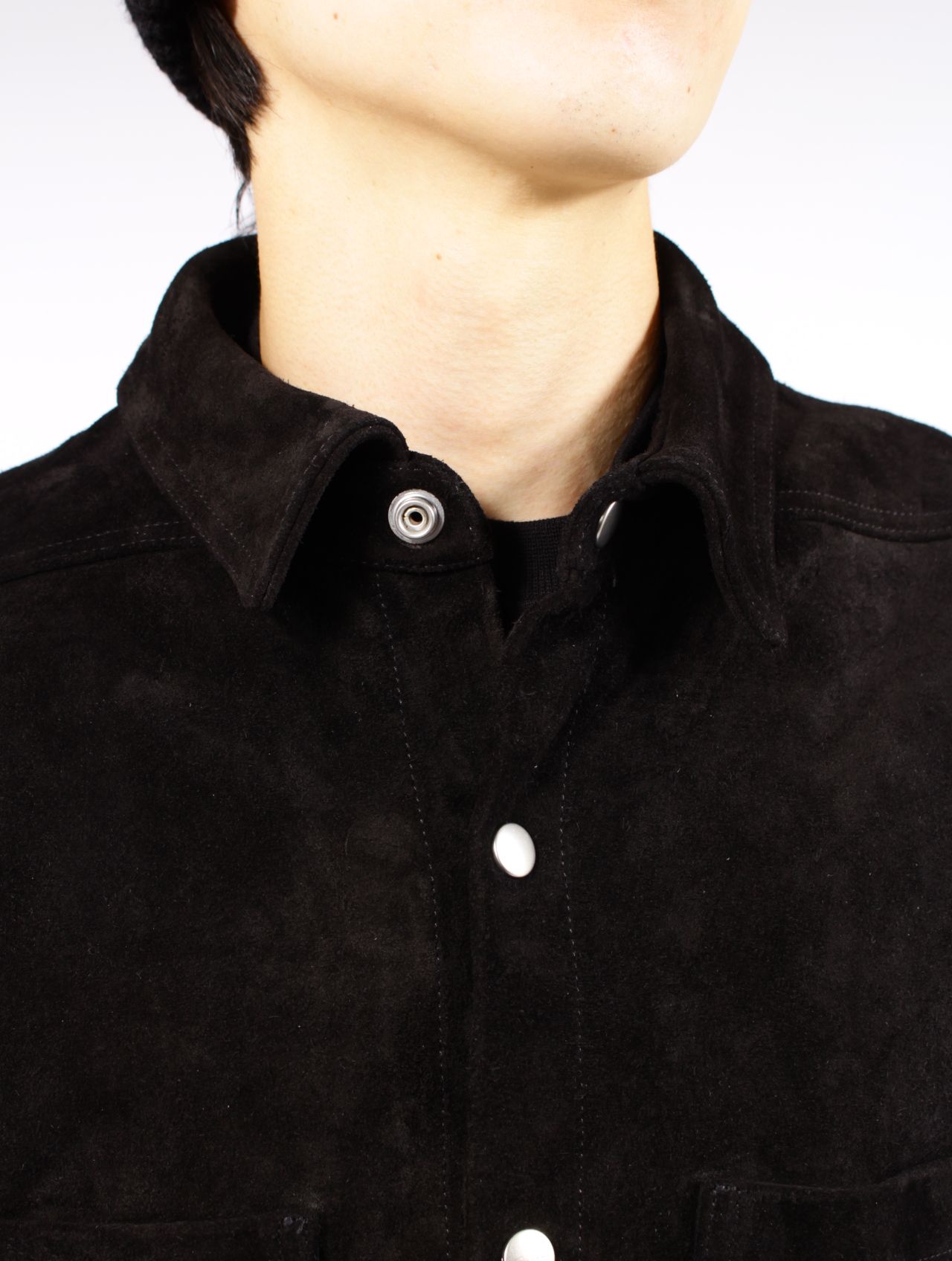 【25AW】レザー アウターシャツ / OUTERSHIRT / ブラック