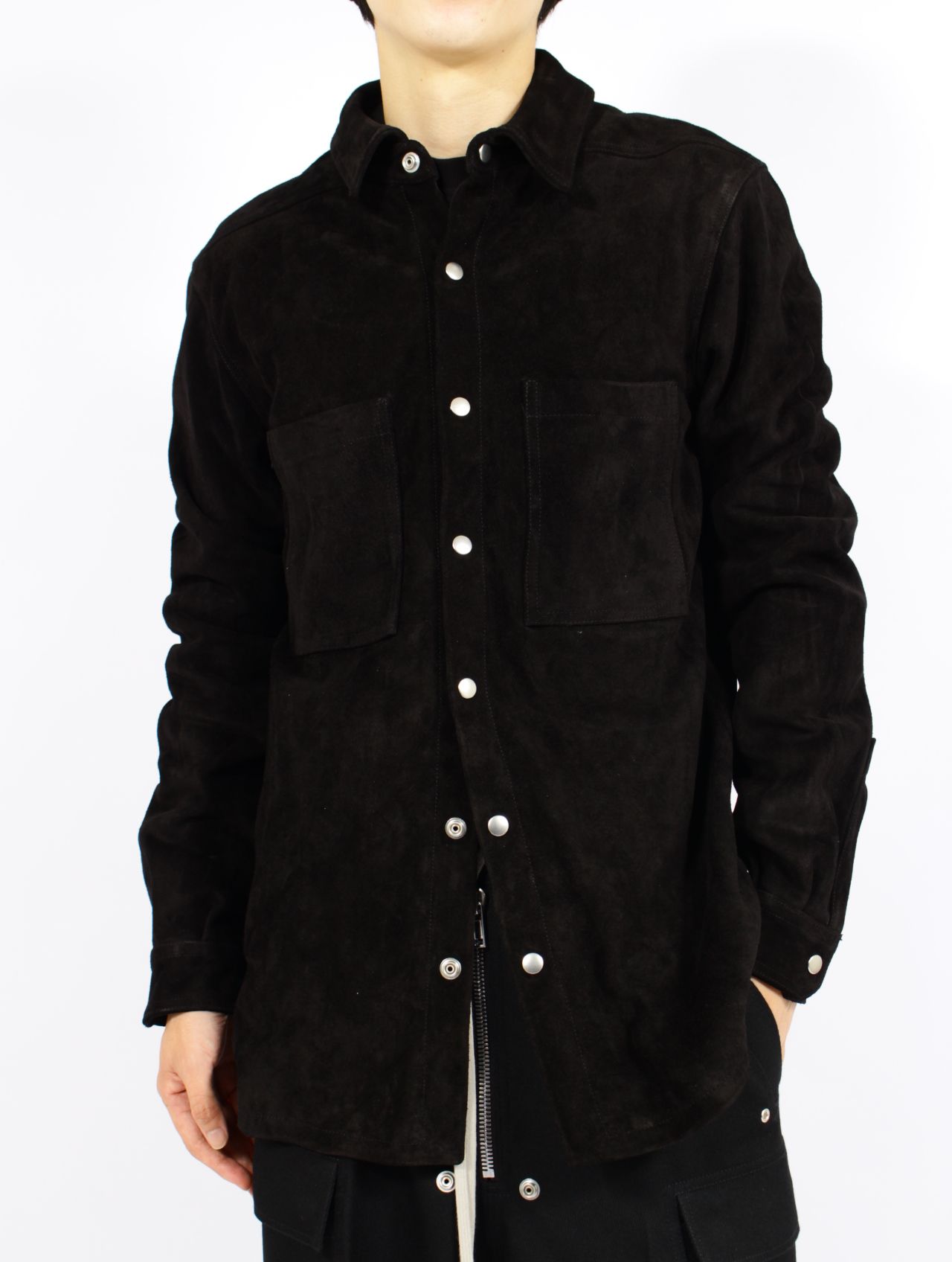 【25AW】レザー アウターシャツ / OUTERSHIRT / ブラック