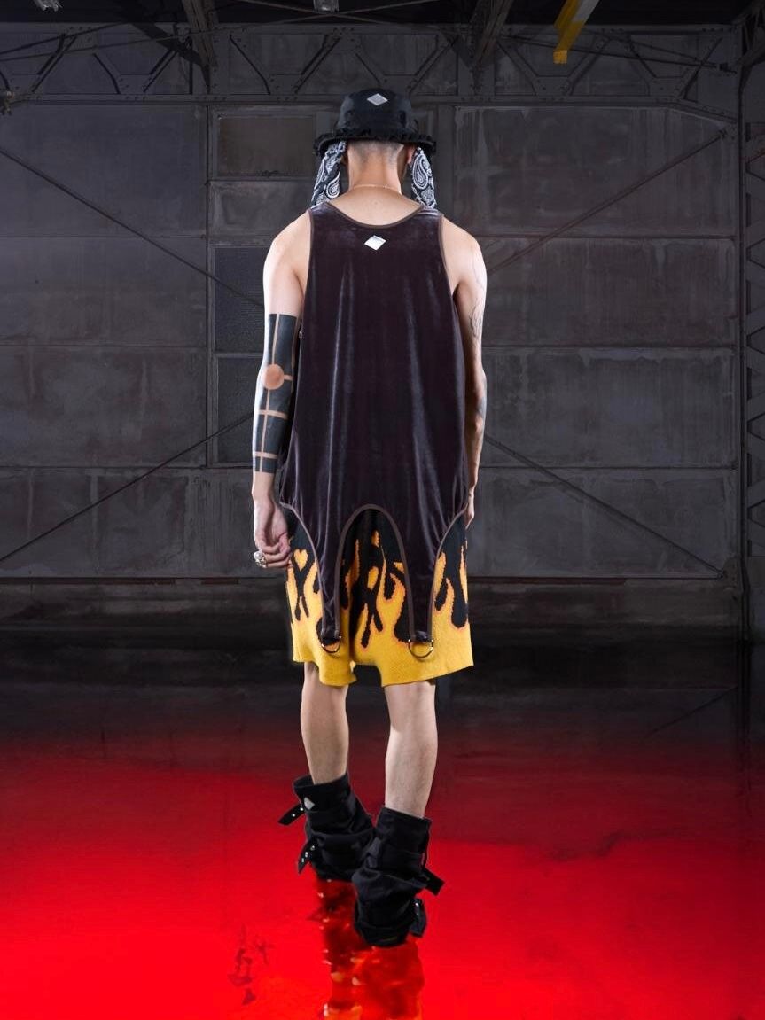 【26SS】コットン ベルテッド レッグウォーマー "ペンタグラム" / COTTON BELTED LEG WARMER 'PENTAGRAM / ブラック