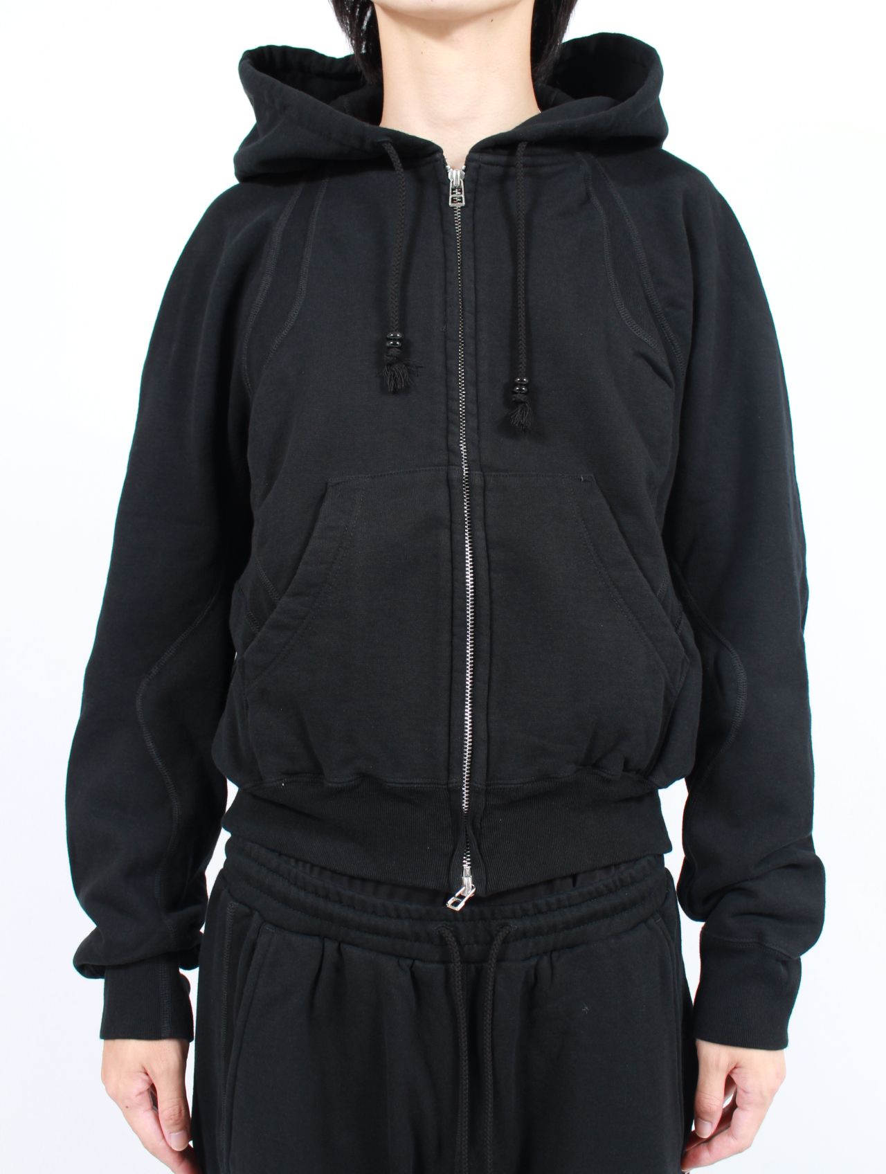 【25AW】 パネルド ジップアップ フーディー パーカー / PANELLED ZIP UP HOODIE / DARK NAVY(ダーク ネイビー)