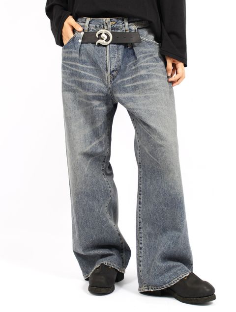 【25AW】"D" バックル スーパー ワイド デニム パンツ / "D" BUCKLE SUPER WIDE DENIM PANTS / インディゴ