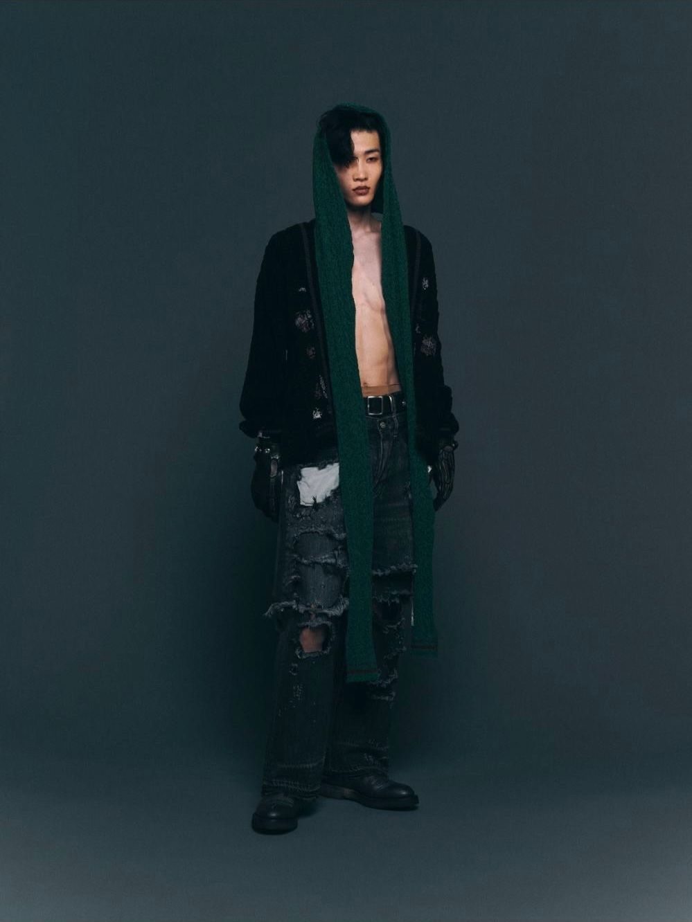 【25AW】リメイク レイヤー デニム パンツ / RE:LAYER 5P DENIM PANTS / ブラック