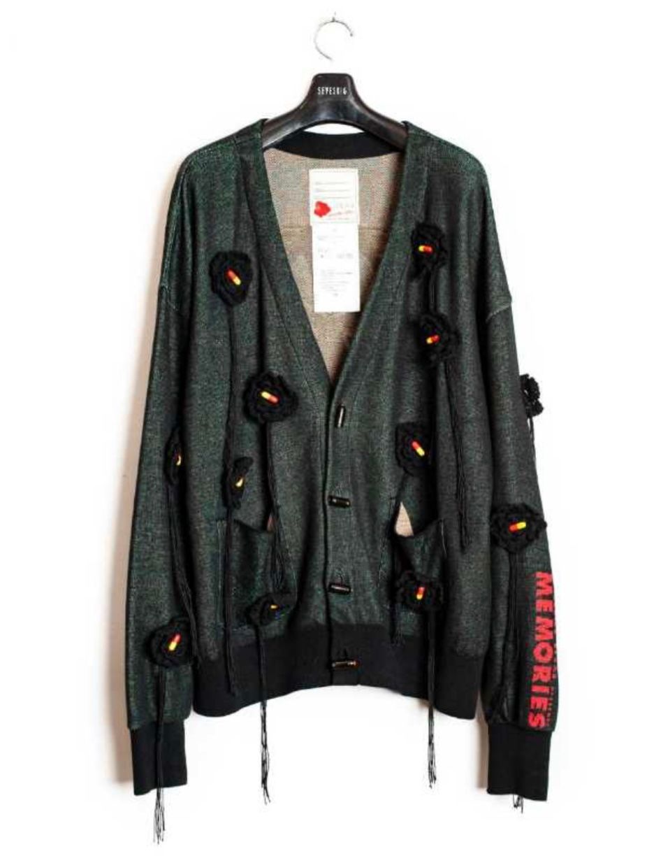 【26SS】"メモリーズ" 大友克洋 ジャガード カーディガン / MEMORIES M.V Jacquard Cardigan / ブラック