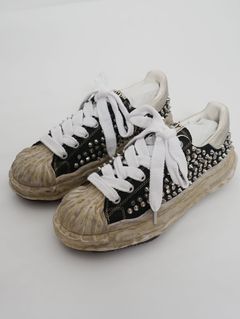 "ブレイキー"キャンバス スタッズ ローカット スニーカー / BLAKEY OG SOLE STUDDED CANVAS LOW-TOP SNEAKE / ブラック