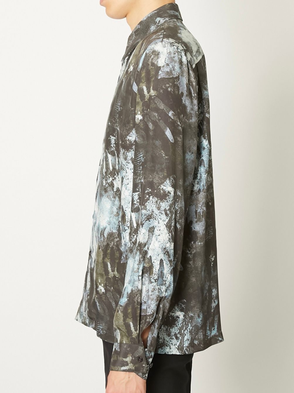 【26AW】ハンド モチーフ シルク シャツ 長袖 / HAND MOTIF SILK SHIRT / ブラック