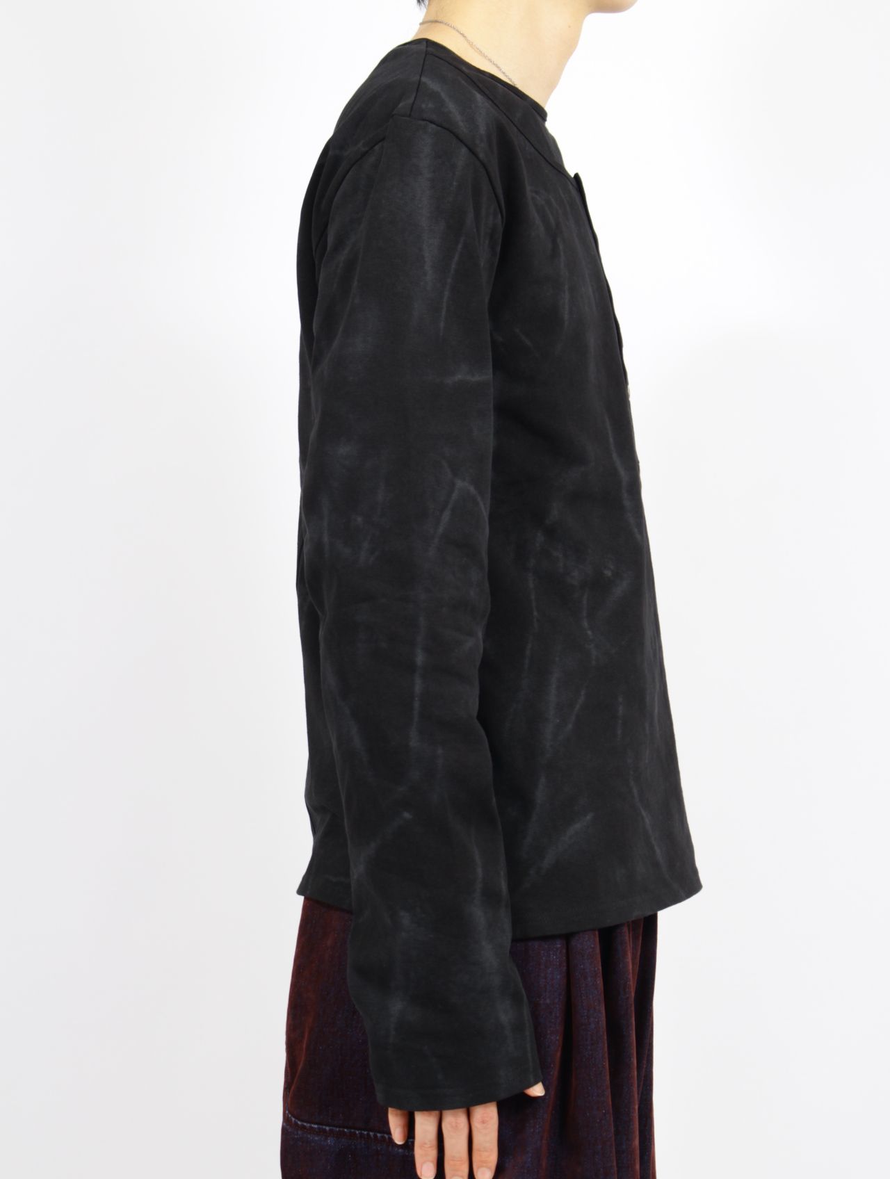 【26SS】 レイヤード ヘンリー ロング スリーブ カットソー / LAYERED HENLY LONG SLEEVES / ブラック