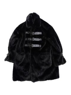 【26AW】ベルテッド ケミカル ファー コート フェイクファー / BELTED CHEMICAL FUR COAT / ブラック