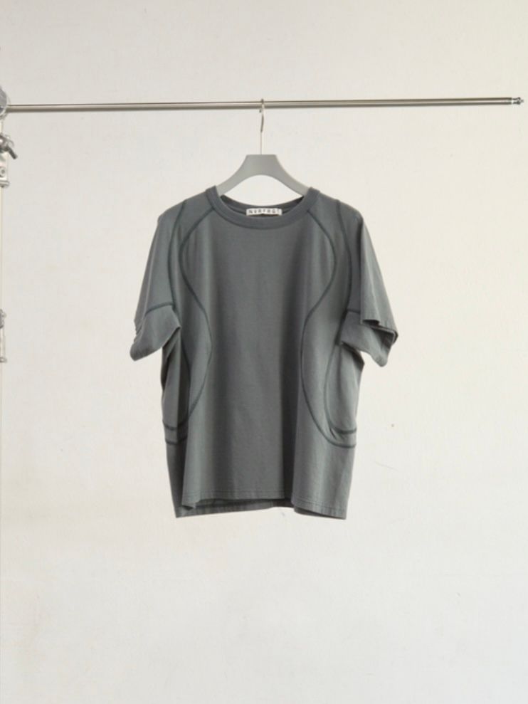 【26SS】 パネルド ハーフスリーブ Tシャツ / PANELLED HALF SLEEVE T-SHIRT / SLATE BLUE (グレー)