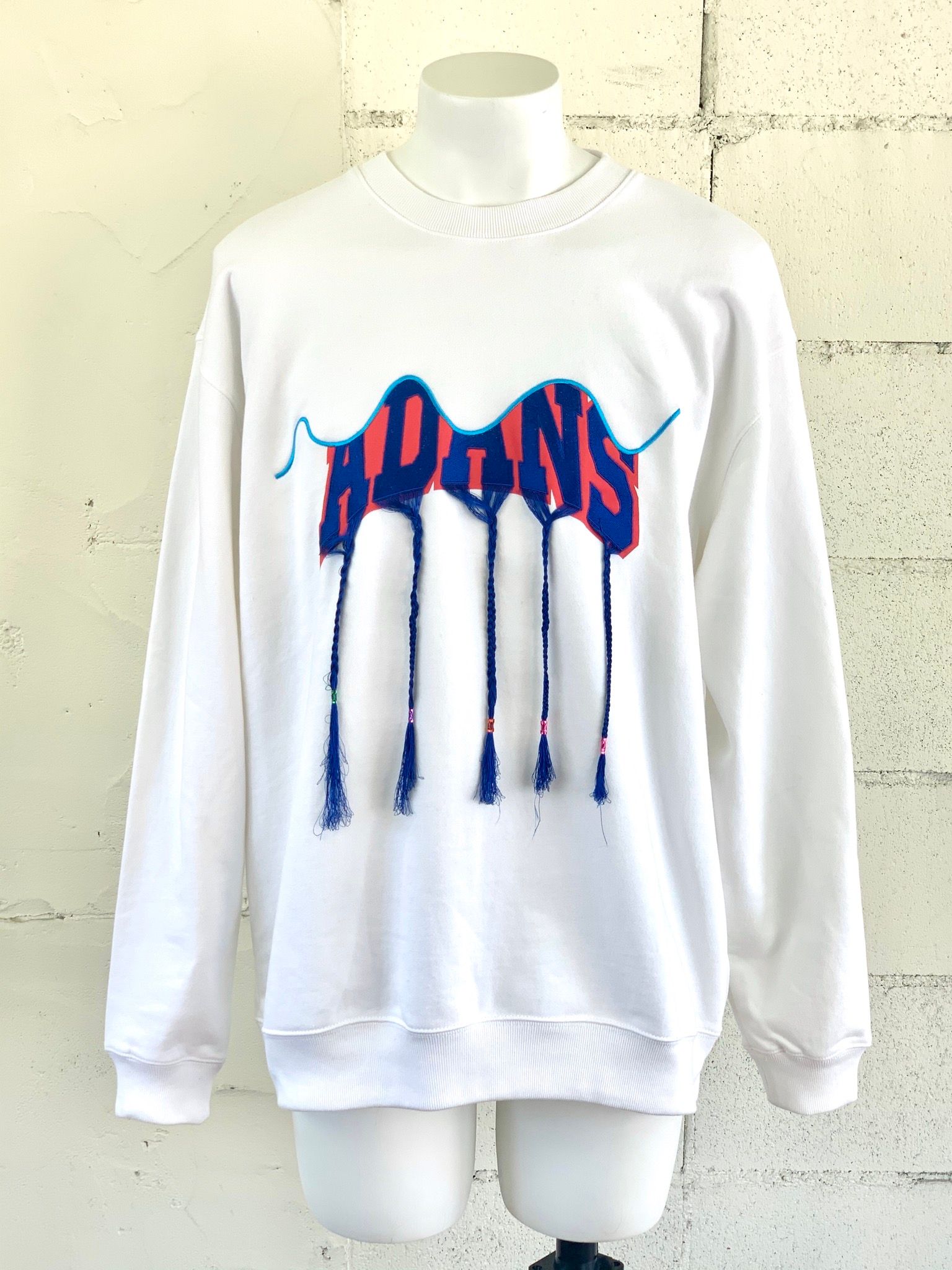 アダンス フリンジ スウェット / BRAID EMBROIDERY SWEAT PULLOVER / ホワイト