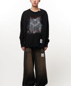 【26AW】キャット プリンテッド スウェット プルオーバー / CAT PRINTED SWEAT PO / ブラック