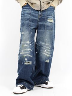【25SS】ワイド シーム デニム バギー パンツ / WIDE SEAM DENIM BAGGY PANTS.13 / ダメージインディゴ