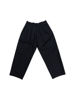 【26AW】シルバー ストライプ ウール スーパー ワイド カウボーイ トラウザーズ / SILVER STRIPE WOOL SUPER WIDE COWBOY TROUSERS / ブラック