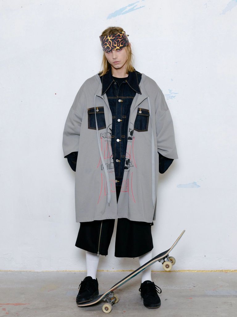 KIDILL - 【23AW】プリント Tシャツ レイヤード オン デニムジャケット  