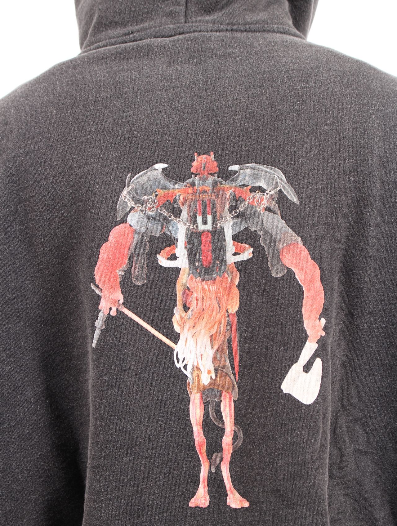 【25AW】佃弘樹 Heartwork Mixed media グラフィック フーディー パーカー / Hiroki Tsukuda ART ROBO GRAPHIC HOODIE / ブラック