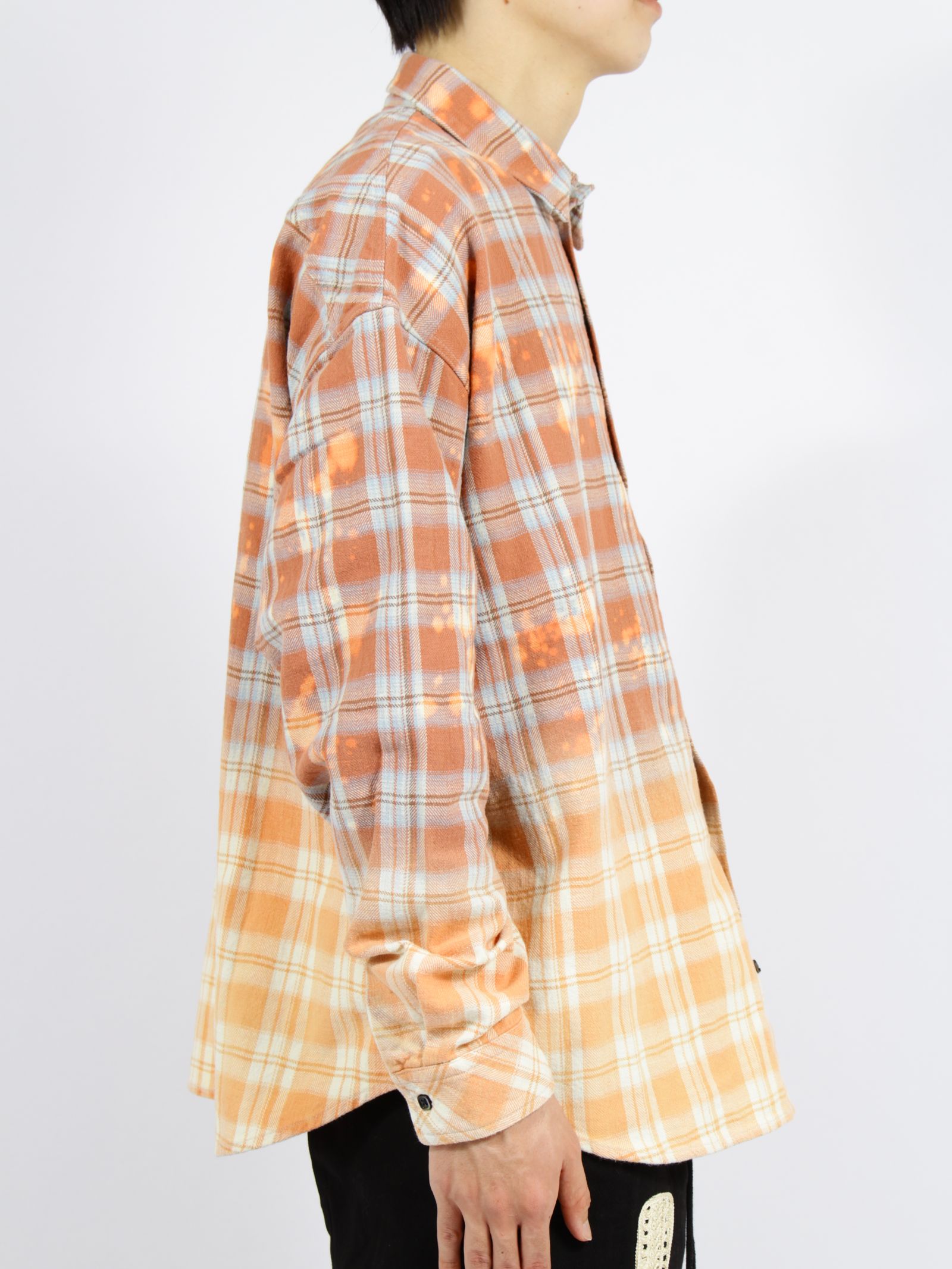 【26SS】コットン フランネル チェック ブリーチ シャツ / COTTON FLANNEL CHECK BLEACH SHIRT / レッド