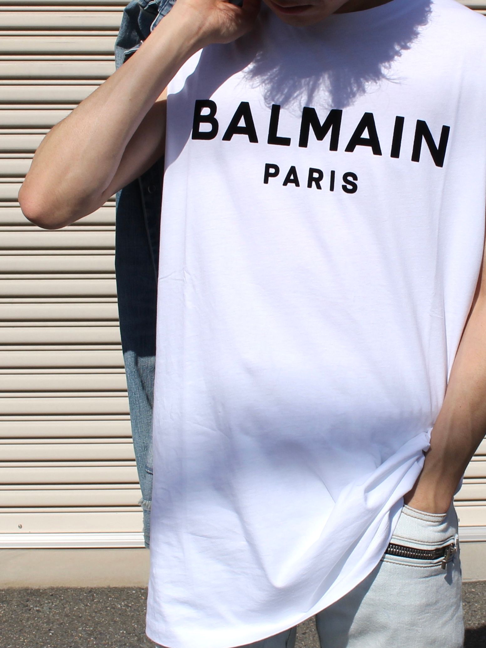 【新品】確実正規品 BALMAIN　バルマン ロゴ タンクトップ ホワイト