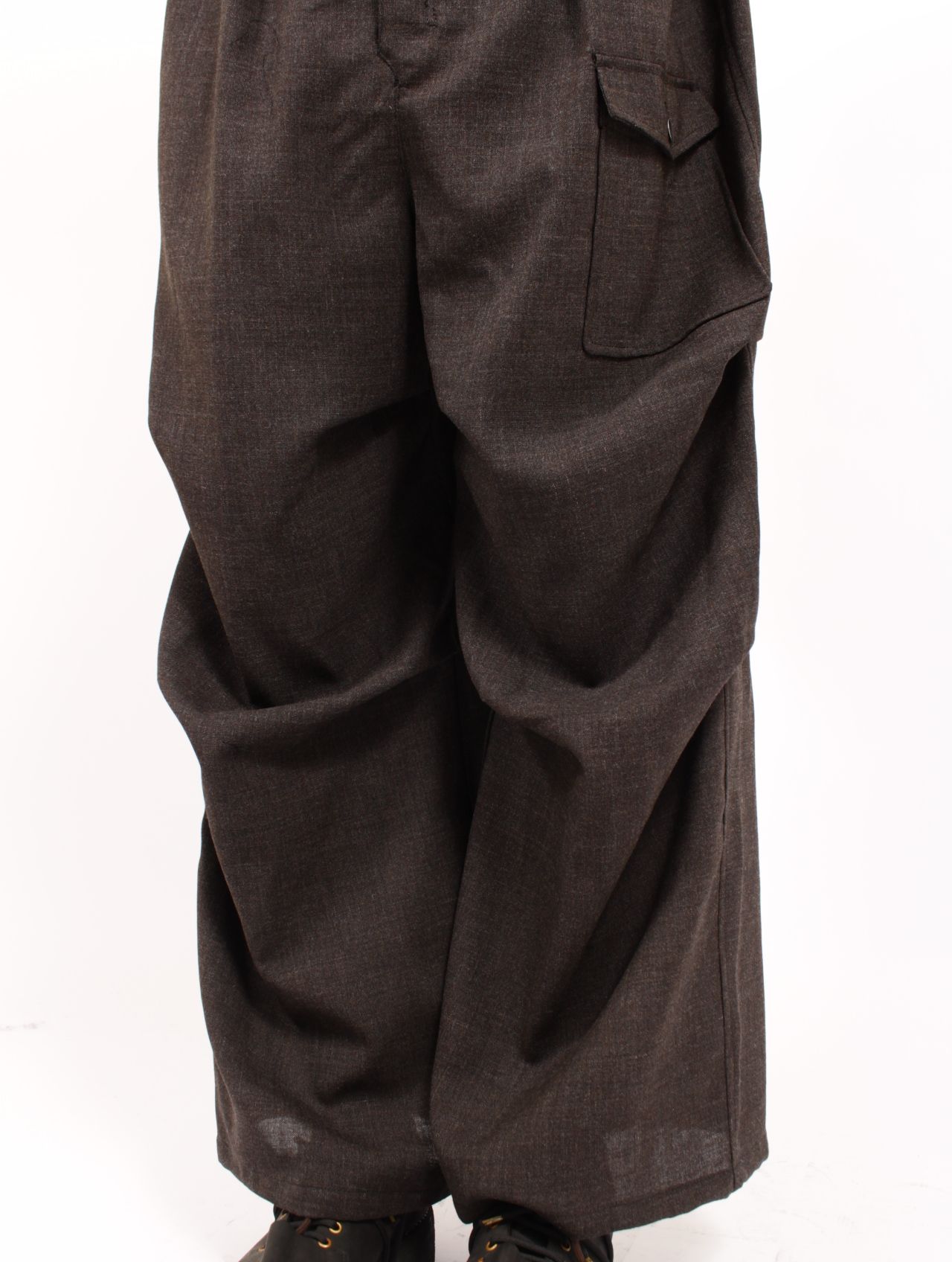 【26SS】ラフ ウール ジャンプスーツ / ROUGH WOOL JUMPSUIT .15 / ダークブラウン