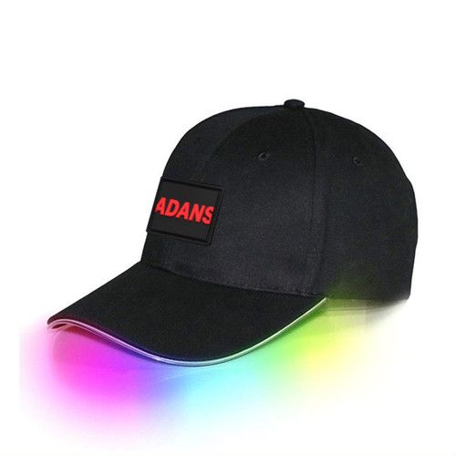 光る!!シグネクチャー キャップ / LED CAP / ブラック × レインボー(LED部分)