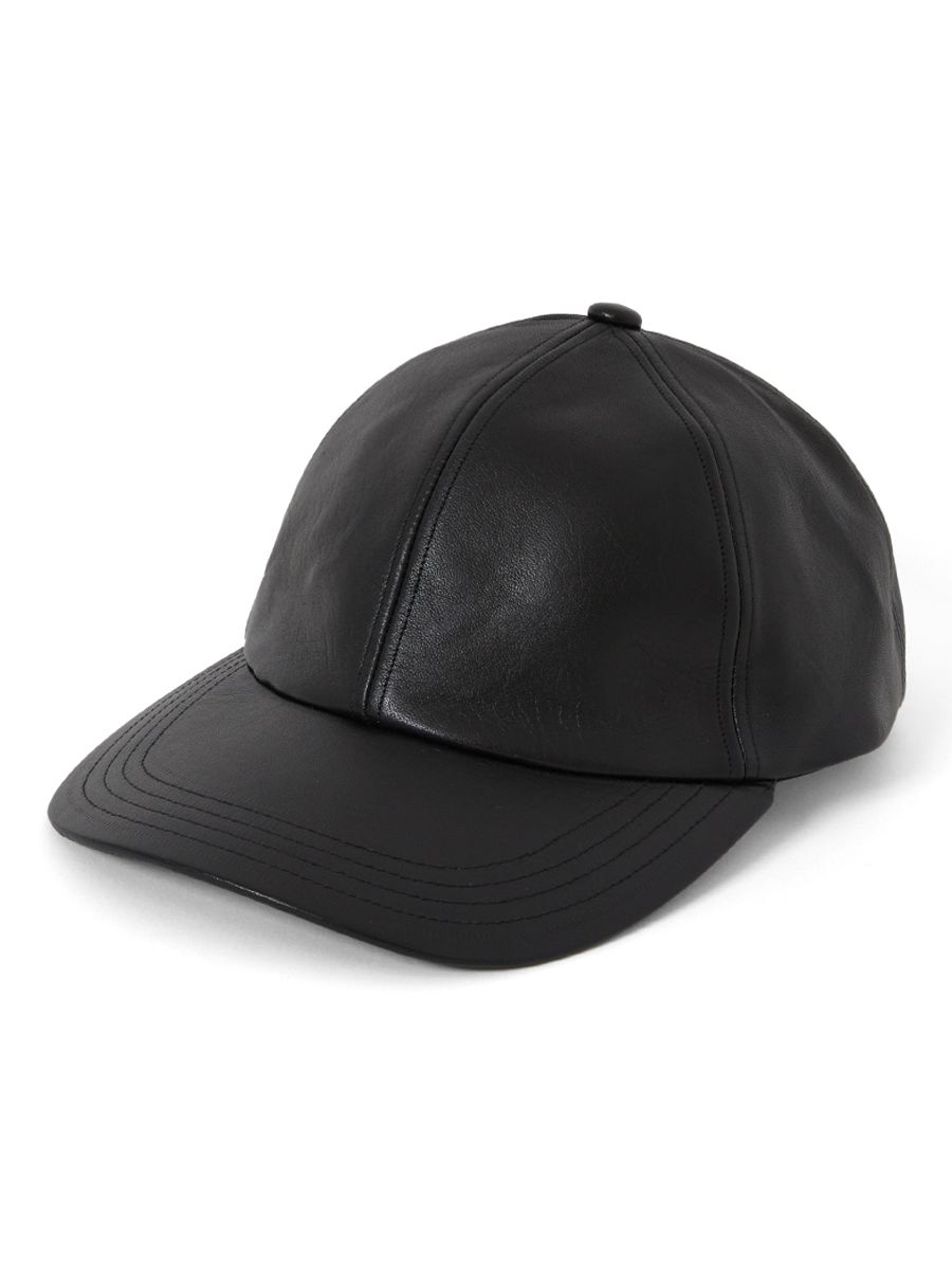 レザー モノ キャップ / LEATHER MONO CAP / ブラック