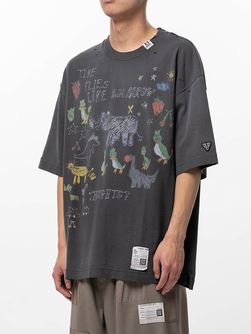 【26SS】キッズ ドゥードゥル Tシャツ  半袖 カットソー / KIDS DOODLE TEE / ブラック