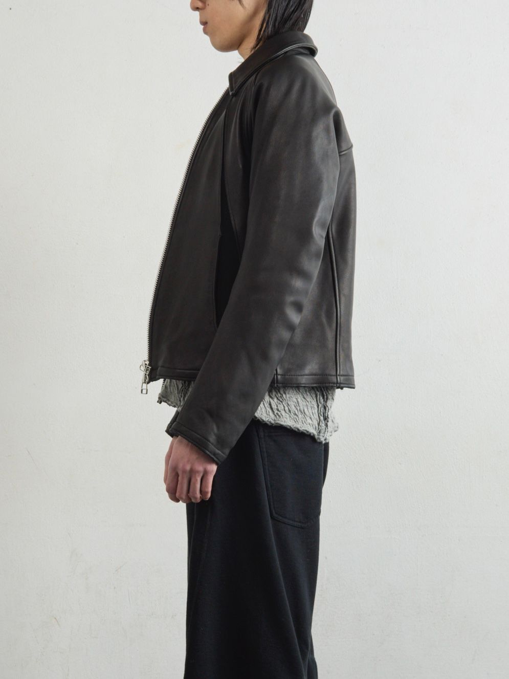 NVRFRGT - 【25AW】 ラムレザー パネル ジップアップ ジャケット