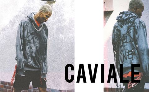 【CAVIALE】アングラ感あるギミックの効いたスカーフパーカー