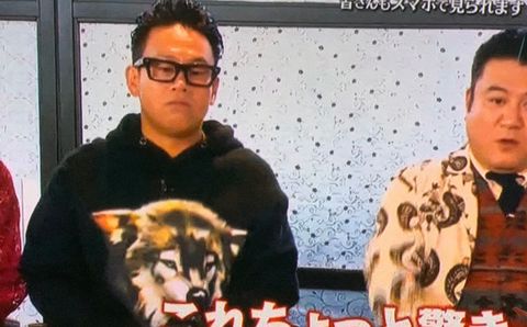 "宮川大輔さん着用” 【CAVIALE】 ウルフペイントレイヤードパーカー