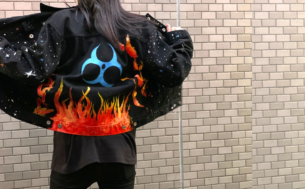 【CAVIALE】 迫力のあるペイントデニムジャケット