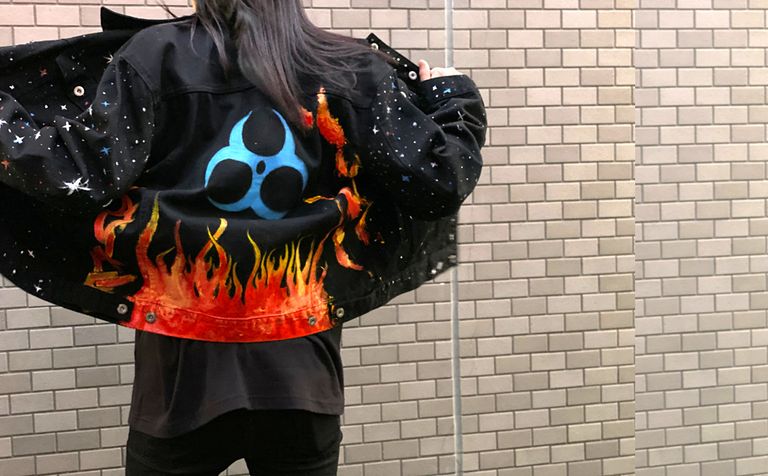 【CAVIALE】 迫力のあるペイントデニムジャケット