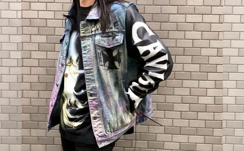 "UVERworld TAKUYA∞さん着用"【CVIALE】袖レザーデニムジャケット