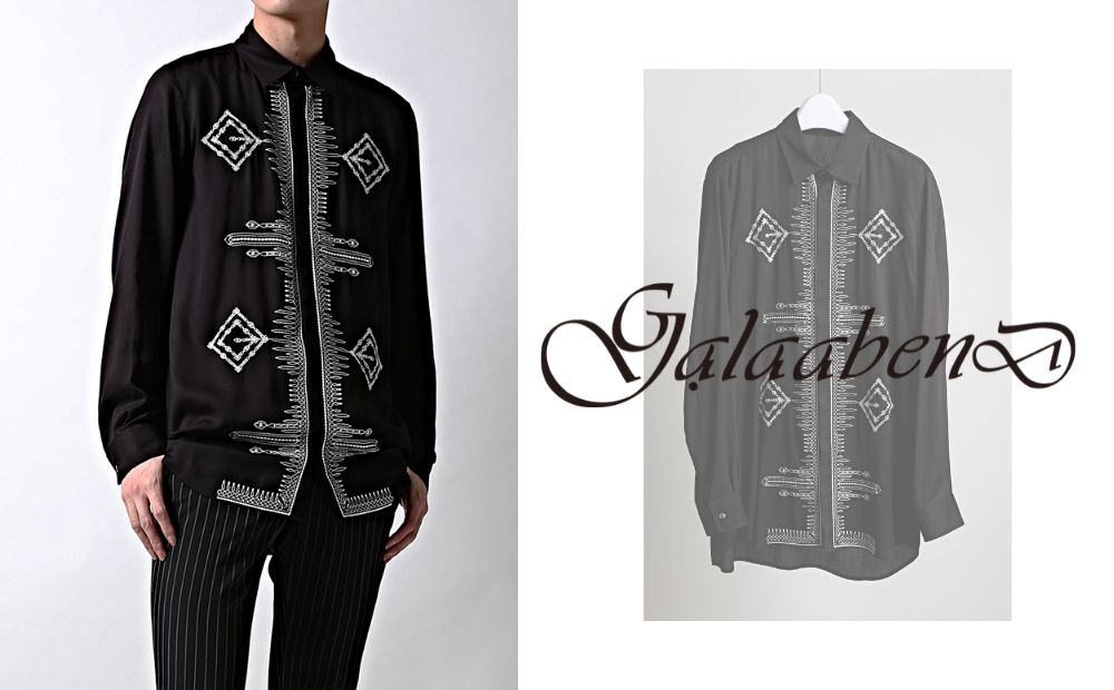 ”黒夢 清春さん着用” 【GalaabenD】レーヨンツイルオリエンタル刺繍シャツのご紹介です。