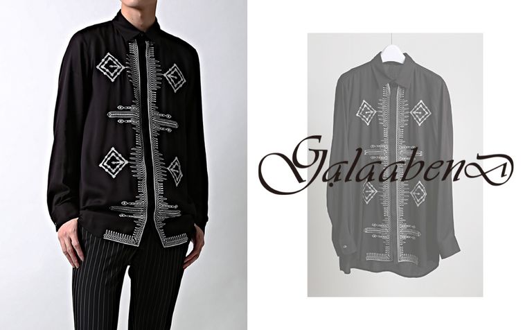 ”黒夢 清春さん着用” 【GalaabenD】レーヨンツイルオリエンタル刺繍シャツのご紹介です。