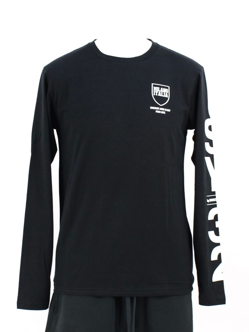 シールドロゴ ロングスリーブTシャツ / SHIEILD LOGO L/S TEE / ブラック × ホワイト - S - ブラック