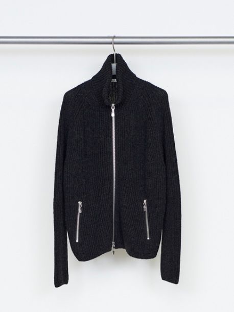【26AW】ドライバーズ ジップ アップ セーター / DRIVERS ZIP UP SWEATER / BLACK MELANGE(ブラック)